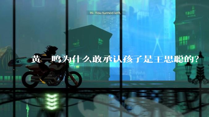黄一鸣为什么敢承认孩子是王思聪的？