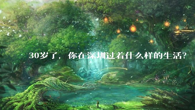 30岁了，你在深圳过着什么样的生活？